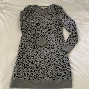 Ann Taylor Loft Leopard Sweater Dress size XS